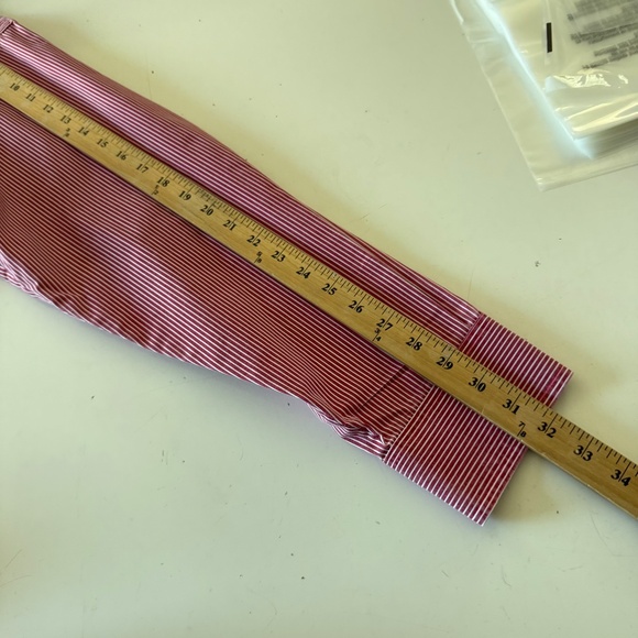 VTG Wrangler 90s Western Red Conductor Striped Button Down Shirt Mens 16 X-Long - Picture 6 of 7